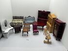 Handcarved Vintage Large LOT Of Quality Miniatures Dollhouse Furniture Wood