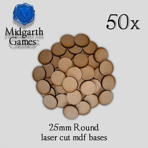 50x Rund 25 mm 1 Zoll MDF Basen Miniatur Warhammer Laser Cut 40K SCHNELLER VERSAND - Bild 1 von 1
