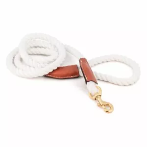 1/2" Natural Cotton Rope Medium Snap-End Leash - Ideal for Daily Walk & Training - Picture 1 of 20