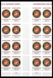 US 6005a Marine Corps 250 Years imperf NDC vert gutter block 16 MNH 2025 - Picture 1 of 1