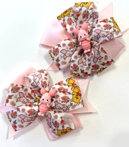 Schönes Ferkel von Winnie Puuh inspiriert Set Zopf Haarschleifen für Mädchen - Bild 1 von 2