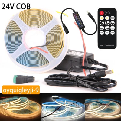 1m~10m COB Led Strip Flexible Tape Lights With 14Key RF Remote Dimmable DC24 Kit - image 1 of 4