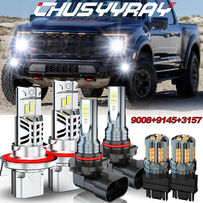 6x LED Headlight Hi/Lo + Fog Light +Turn Signal Bulbs Fit 2004-2014 Ford F150 - Image 1 of 4
