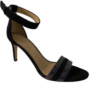 Sandalia Marc Jacobs Punta Abierta Tobillo Strao Tacón Delgado Negro Púrpura Iridiscente 39 8.5 - Imagen 1 de 9
