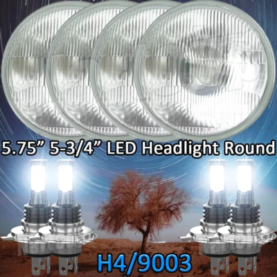 4PCS 5-3/4 5.75" LED Headlights Combo HI/LO For BMW 325i 528i 535i E30 - Imagem 1 de 4