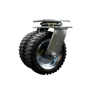 Rueda giratoria de ruedas neumáticas dobles de 6 pulgadas con rodamientos de bolas SCC - Imagen 1 de 4