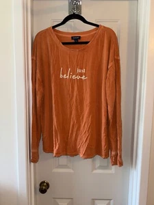 STUDIO PARK x Kerstin Lindquist Affirmations Knit Top BURNT ORANGE sz LARGE - Bild 1 von 2