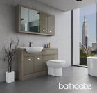 BATHROOM FITTED FURNITURE METALLIC LATTE GLOSS/DRIFTWOOD A1 1400MM WITH WALL UNI