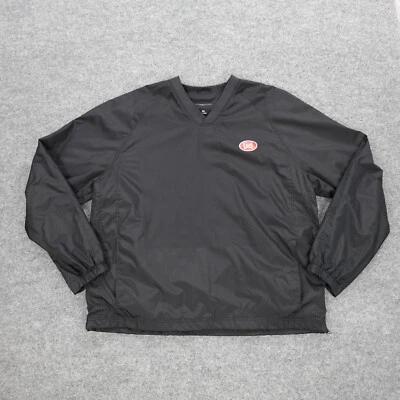 Sport Tek Windbreaker Mens 2XL Windshirt Pullover Logo Black Golf Sports Jacket - Image 1 of 4