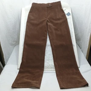 Vtg Y2k Women's Moleskin Pants Sz 4 Soft Brown Stretch Comfort Office Casual NWT - Picture 1 of 10