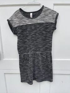 Cat & Jack Girls Dress Size XL 14/16 Black/Gray/White Short Sleeve Tweed - Picture 1 of 3