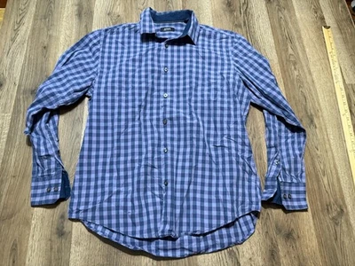 Alfani Shirt Men's Size Medium Blue Purple Regular Fit Long Sleeve Button Up - Image 1 of 4