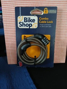 Fahrradladen Kombi Kabelschloss Voreingestellte Kombination 4' x 8mm Stahlkabel Neu - Bild 1 von 2