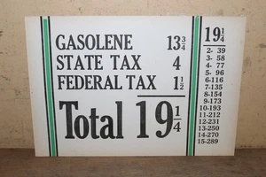 Vintage 1920s Gasoline + Tax Price 2 Side Gas Station Visible Pump Sinclair Sign - Picture 1 of 2