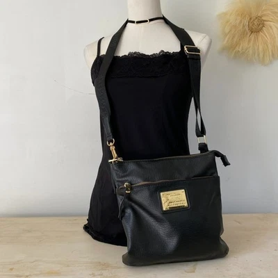 Juicy Couture Womens Cross Body Bag Purse Black Faux Leather Classic Everyday - Image 1 of 4