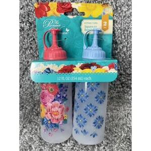 The Pioneer Woman Squeeze Bottle Keepsake Floral 2 Pack 12 Fl Oz Each Brand New - Picture 1 of 8