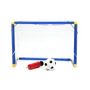 Folding Mini Football Soccer Goal Post Net Set with Pump Kids Sport ToyYUI1 BII - Picture 1 of 10