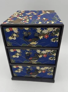 Vintage Japanese 3 Drawer Dresser Paper Jewelry Box - Picture 1 of 13