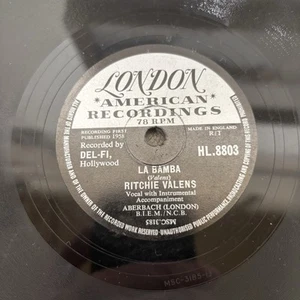 Rare Ritchie Valence La Bamba/Donna 1959 78 London Records HL.8803 UK Shellac - Bild 1 von 11