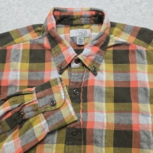 Ocean & Coast Hemd Herren XL braun orange Flanell Langarm Button Down Outdoor - Bild 1 von 12