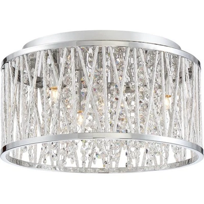 Platinum Crystal Cove - 4 Light Small Semi-Flush Mount - 7.25 Inches high Flush - Image 1 of 4