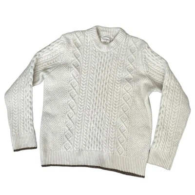 Suéter para mujer talla L mezcla de lana fósil crema pescador cable silencioso lux Foto 1 de 4