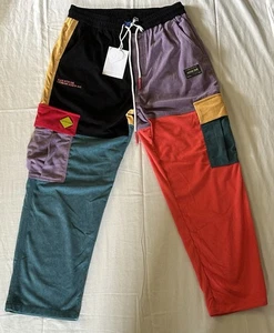 Pantalones cargo Aelfric Eden Back to the 90s pana retazos bloques de colores para hombre L - Imagen 1 de 24