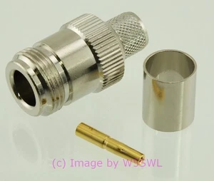 N Female Coax Connector Crimp Teflon Gold LMR-400 9913 by W5SWL - Picture 1 of 1