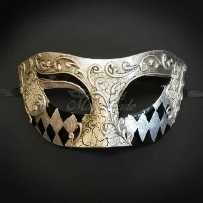 Party Masquerade Mask for Men M2636 Silver - Image 1 of 4