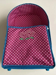 American Girl Pink Polka Dotted Traveling Suitcase Barbie Doll Tote With Wheels - Picture 1 of 8