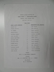 DERBY COUNTY v MANCHESTER UNITED | 1994/1995 | RESERVES | 24 JAN 1995 | FREEPOST - Picture 1 of 2