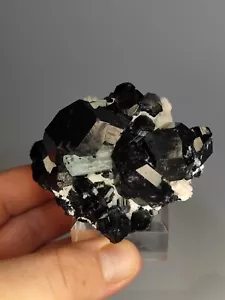 🔥Turmalin Schörl Kristall mit Aquamarin und Hyalit Opal, Erongo Namibia 🔥 - Bild 1 von 8