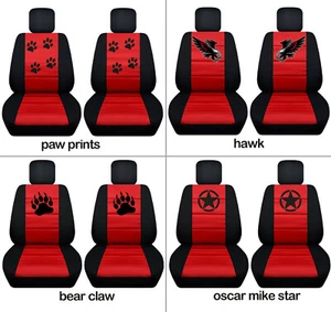 Fundas delanteras de asiento de coche negro-rojo con Punisher, halcón... se adaptan a Grand Cherokee 2005-2018 - Imagen 1 de 5