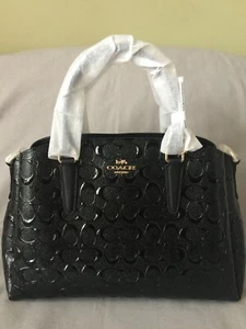 Coach Signature Patent Sage Satchel Black F31486 - Picture 1 of 6