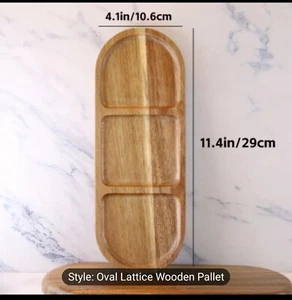 Oval Tray Perfect for Food Serving Platters, Wooden Plates - Picture 1 of 1