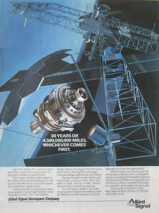 3/1989 PUB ALLIED SIGNAL AEROSPACE DYNAMIC POWER FLUID NASA SPACE STATION AD - Imagen 1 de 1