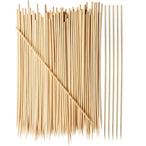 80x Long Wooden Bamboo BBQ Round Sticks Food Kebab Sticks Skewers 30cm - Picture 1 of 11