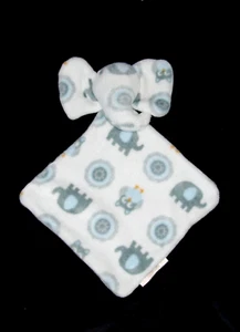 Blankets & Beyond Owl Elephant Blue Gray White Baby Blanket Flat No Face - Picture 1 of 1