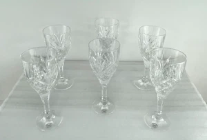 Cambridge / Shannon Crystal by Godinger Dublin Pattern Wine Glasses 8" Set of 6 - Picture 1 of 10