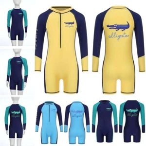 Boy Bodysuit Diving Swimsuit Training Jumpsuit Surfing Sun Protection Wetsuit - Picture 1 of 40