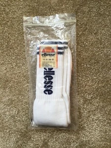 Original 80s Ellesse Tennis Socks UK Large New Old Stock Vintage Casuals Italian - Picture 1 of 6