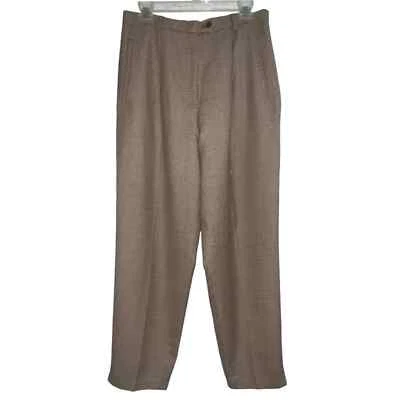 The Works Saks Fifth Avenue 女式正装裤子千鸟格图案羊毛 L 码 — 第 1/4 张图片