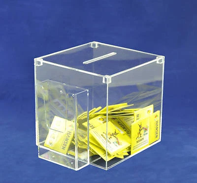 Losbox Acryl mit Broschürenhalter - Einwurfbox / Sammelbox / Aktionsbox - Bild 1 von 2
