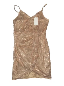 Grace Karin Pink Sequins Fit V-Neck Knee Length Cocktail Dress XL BRAND NEW NWT - Picture 1 of 6