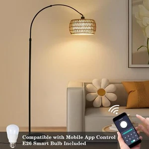 Arc Floor Lamps with 3 Color Standing Tall Lamp with Remote & Dimmable LED Bulb - Picture 1 of 27