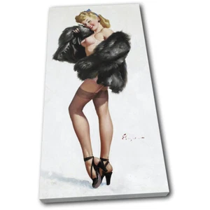 Vintage Girl Poster Sexy Retro Pin-ups SINGLE CANVAS WALL ART Picture Print - Picture 1 of 1