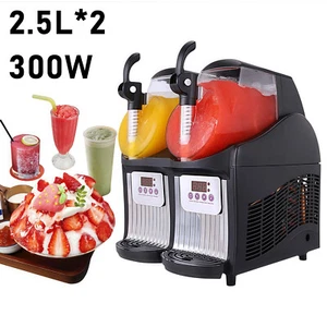 Double Tank Slush Machine Ice Cream Maker 2.5L*2 300W Snow Melting Machine - Picture 1 of 13