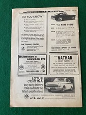 FORD LOTUS CORTINA MK1 1966 1/2 PAGE A4 SIZE POSTER ADVERT FILE M