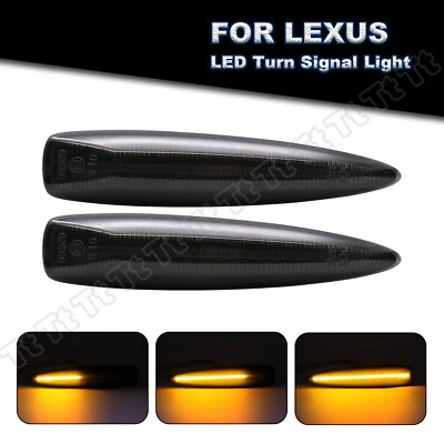 2x Luces de señal LED secuenciales de señalización lateral para guardabarros para Lexus IS F LS LS460 LX570 Foto 1 de 4