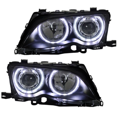 Scheinwerfer LED Angel Eyes für BMW E46 Limo Touring Bj. 2001-2005 Schwarz - Bild 1 von 4